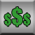Dollar signs graphical icon