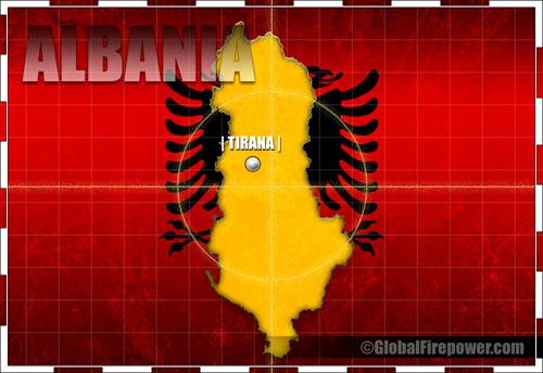 Image of the geographic map of Albania