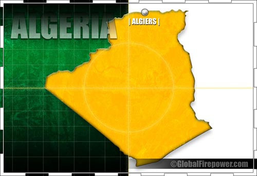 Image of the geographic map of Algeria