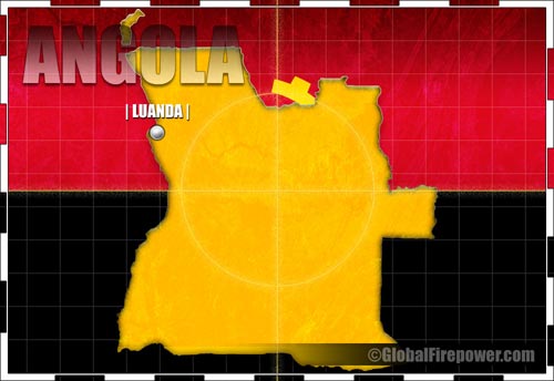 Image of the geographic map of Angola