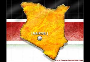 Image of the geographic map of Kenya