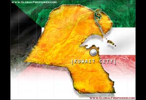 Image of the geographic map of Kuwait