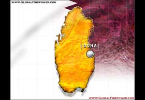 Image of the geographic map of Qatar