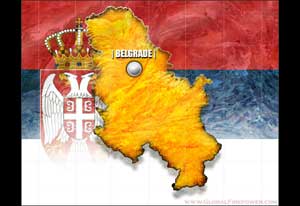 Image of the geographic map of Serbia
