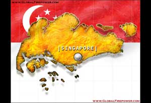 Image of the geographic map of Singapore