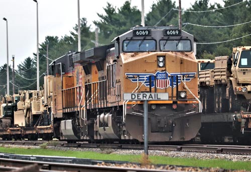 Photograph of an American train locomotive.